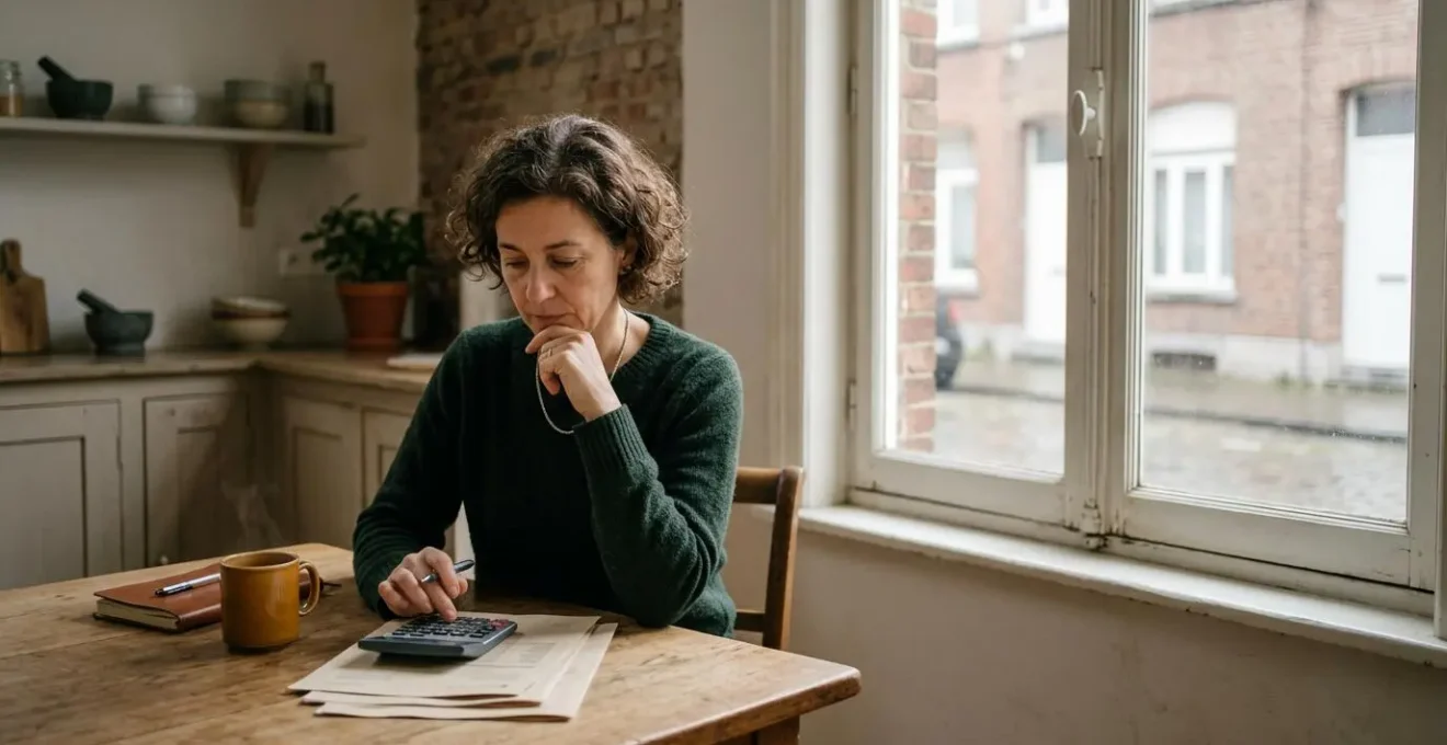 Personne en Belgique consultant sereinement ses finances à domicile pour un projet de consommation sans déséquilibrer son budget