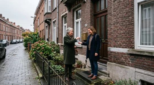 Une mère remet les clés de sa maison familiale à sa fille adulte.